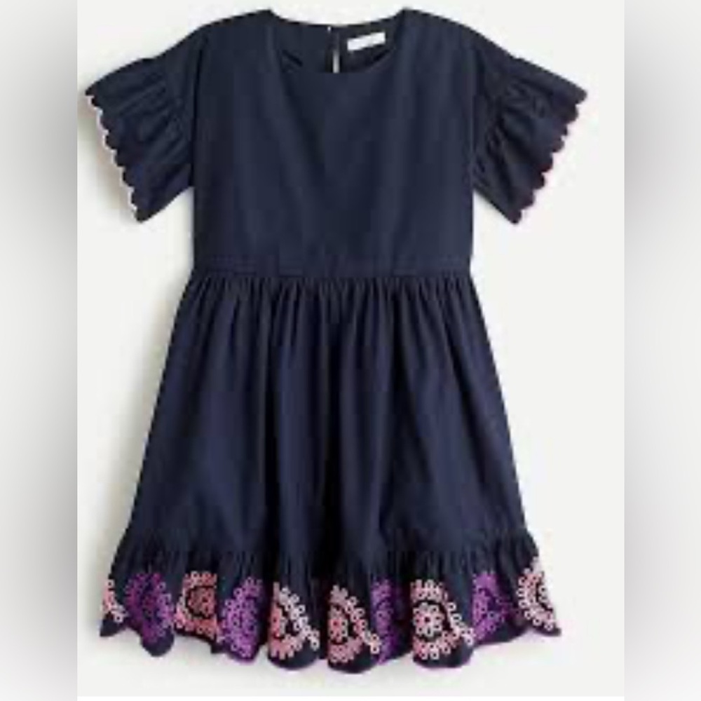 Crewcuts Navy Dress with Pink and Purple Details